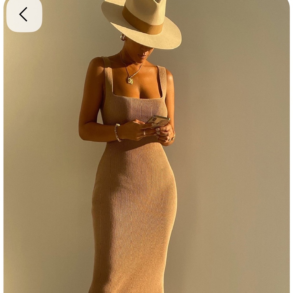 JLUXLABEL Tan Midi Dress